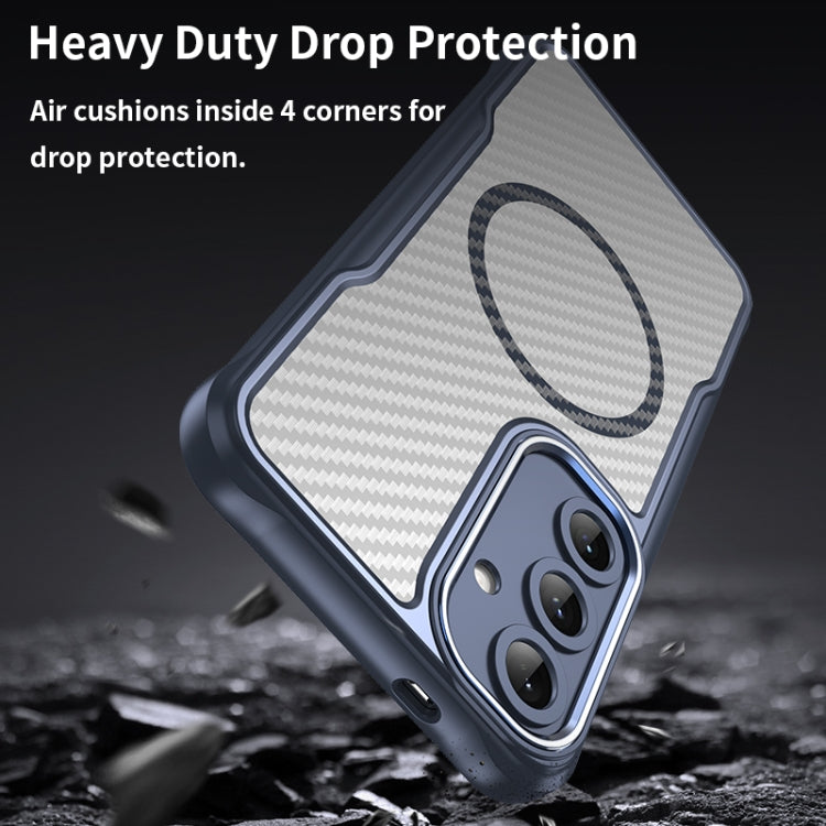 For Samsung Galaxy S25+ 5G Carbon Fiber Texture MagSafe Translucent Phone Case