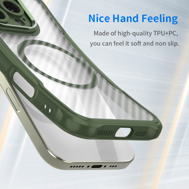 For Samsung Galaxy S25+ 5G Carbon Fiber Texture MagSafe Translucent Phone Case