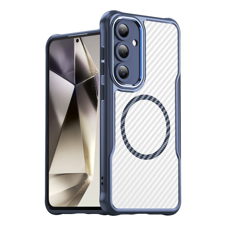 For Samsung Galaxy S24+ 5G Carbon Fiber Texture MagSafe Translucent Phone Case