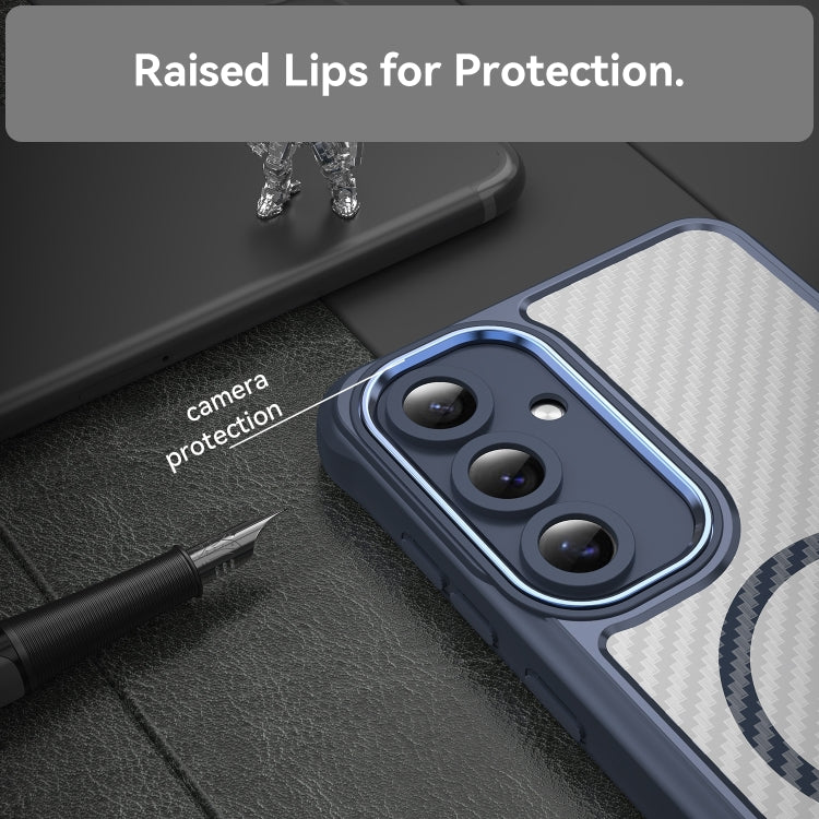 For Samsung Galaxy S24+ 5G Carbon Fiber Texture MagSafe Translucent Phone Case
