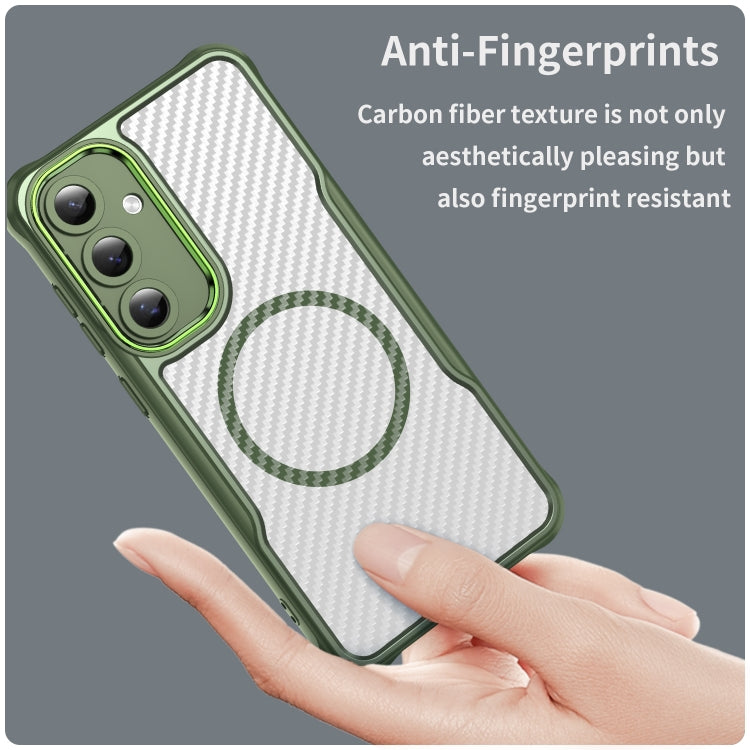 For Samsung Galaxy S24+ 5G Carbon Fiber Texture MagSafe Translucent Phone Case