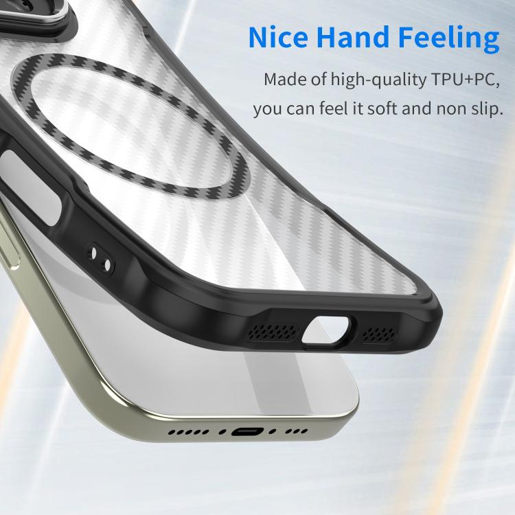 For Samsung Galaxy S25 FE 5G Carbon Fiber Texture MagSafe Translucent Phone Case
