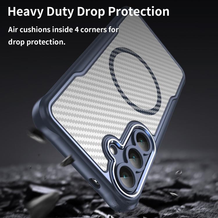 For Samsung Galaxy S25 FE 5G Carbon Fiber Texture MagSafe Translucent Phone Case