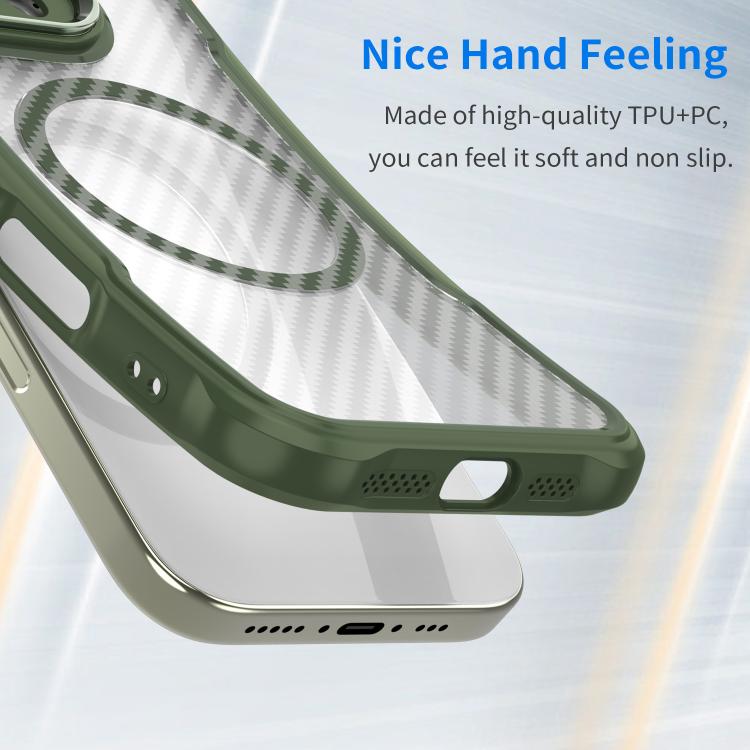 For Samsung Galaxy S25 FE 5G Carbon Fiber Texture MagSafe Translucent Phone Case
