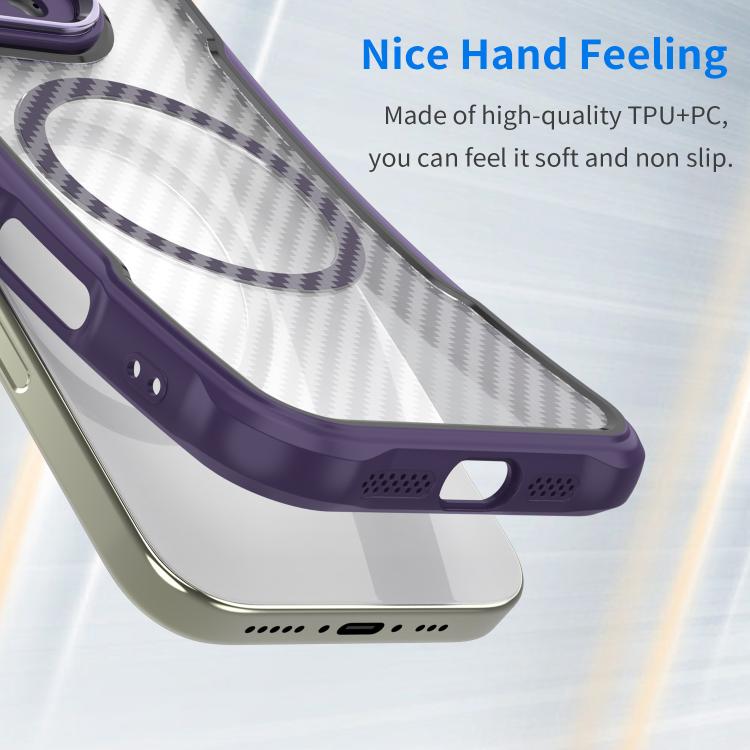 For Samsung Galaxy S25 FE 5G Carbon Fiber Texture MagSafe Translucent Phone Case