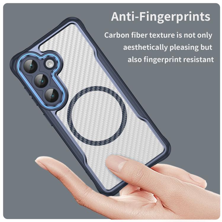 For Samsung Galaxy S26 5G Carbon Fiber Texture MagSafe Translucent Phone Case