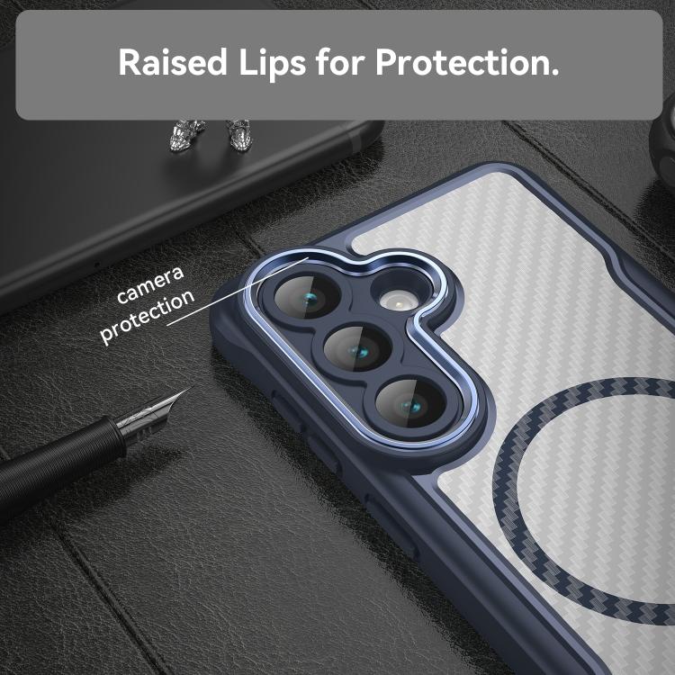 For Samsung Galaxy S26 5G Carbon Fiber Texture MagSafe Translucent Phone Case