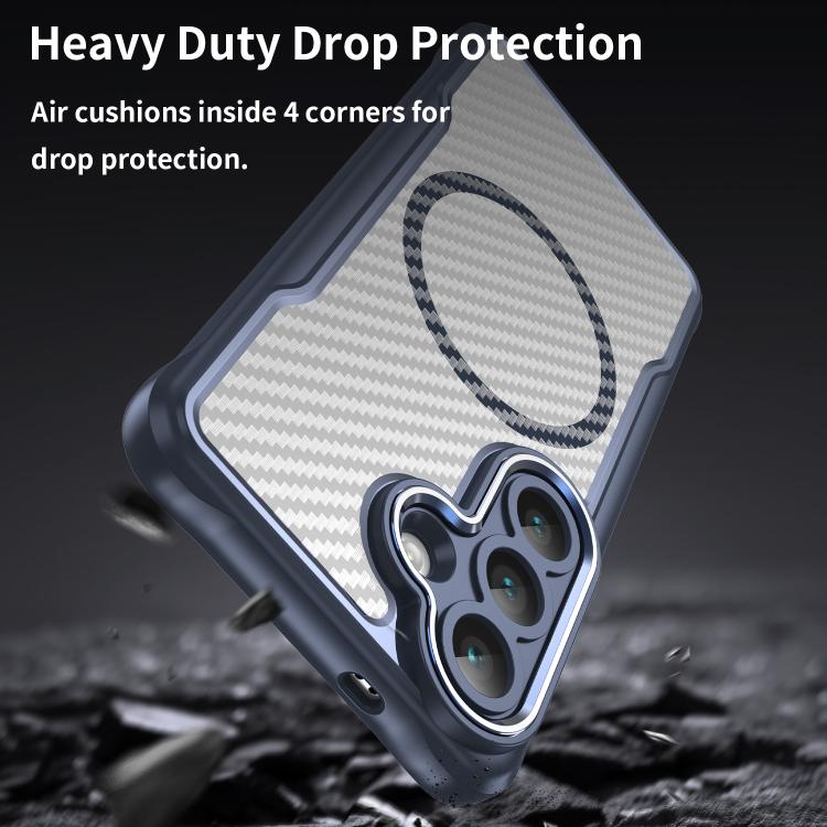 For Samsung Galaxy S26 5G Carbon Fiber Texture MagSafe Translucent Phone Case