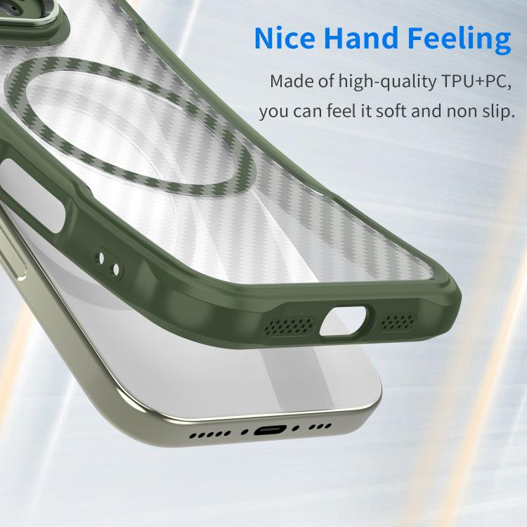 For Samsung Galaxy S26 5G Carbon Fiber Texture MagSafe Translucent Phone Case