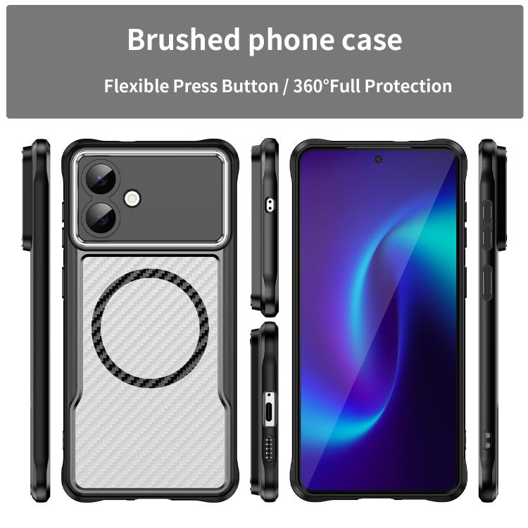 For Samsung Galaxy S26 Edge 5G Carbon Fiber Texture MagSafe Translucent Phone Case