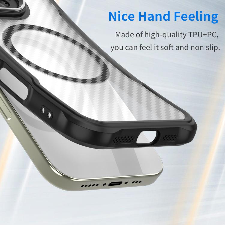 For Samsung Galaxy S26 Edge 5G Carbon Fiber Texture MagSafe Translucent Phone Case