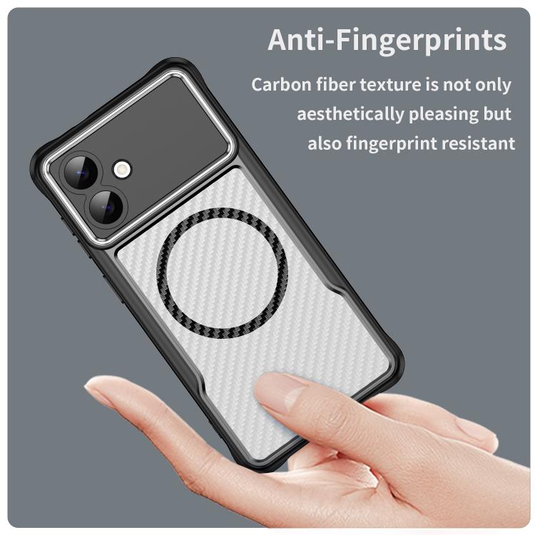 For Samsung Galaxy S26 Edge 5G Carbon Fiber Texture MagSafe Translucent Phone Case