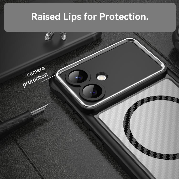 For Samsung Galaxy S26 Edge 5G Carbon Fiber Texture MagSafe Translucent Phone Case