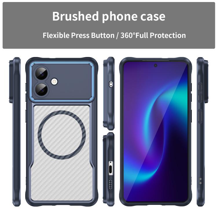For Samsung Galaxy S26 Edge 5G Carbon Fiber Texture MagSafe Translucent Phone Case