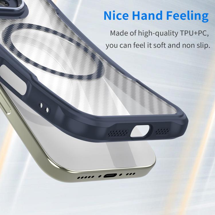 For Samsung Galaxy S26 Edge 5G Carbon Fiber Texture MagSafe Translucent Phone Case
