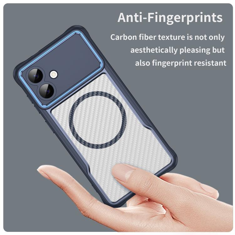 For Samsung Galaxy S26 Edge 5G Carbon Fiber Texture MagSafe Translucent Phone Case
