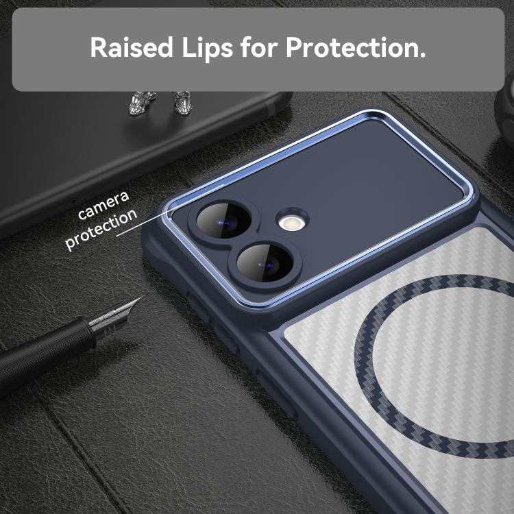 For Samsung Galaxy S26 Edge 5G Carbon Fiber Texture MagSafe Translucent Phone Case