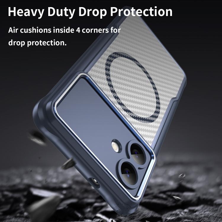 For Samsung Galaxy S26 Edge 5G Carbon Fiber Texture MagSafe Translucent Phone Case