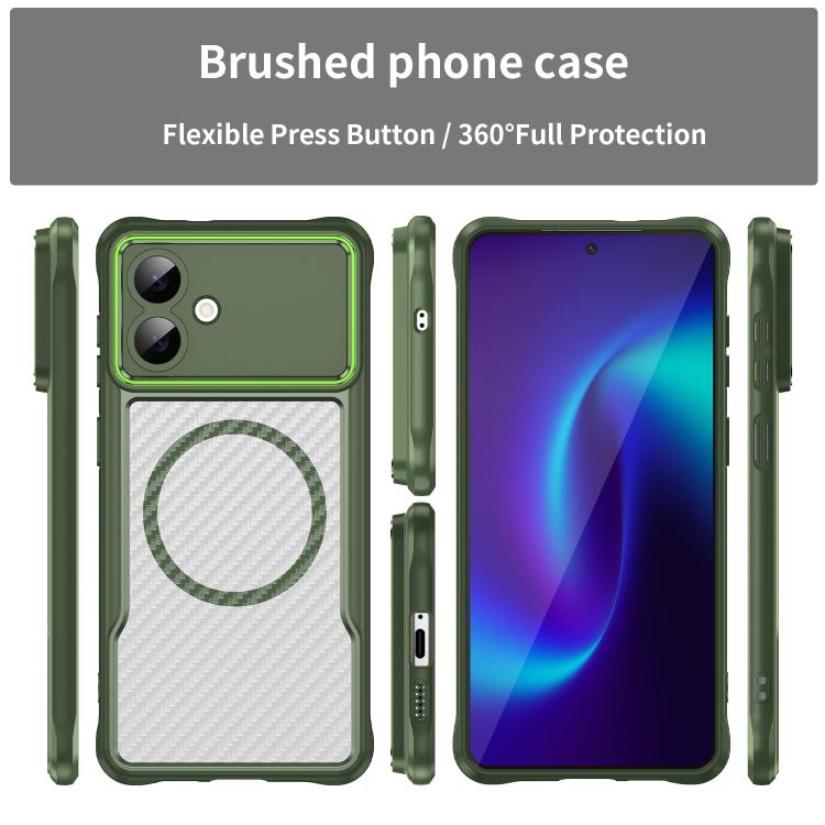 For Samsung Galaxy S26 Edge 5G Carbon Fiber Texture MagSafe Translucent Phone Case