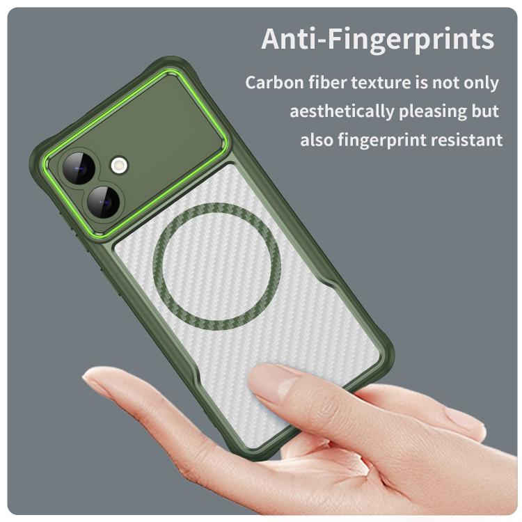 For Samsung Galaxy S26 Edge 5G Carbon Fiber Texture MagSafe Translucent Phone Case