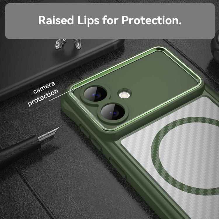 For Samsung Galaxy S26 Edge 5G Carbon Fiber Texture MagSafe Translucent Phone Case