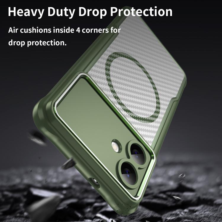 For Samsung Galaxy S26 Edge 5G Carbon Fiber Texture MagSafe Translucent Phone Case