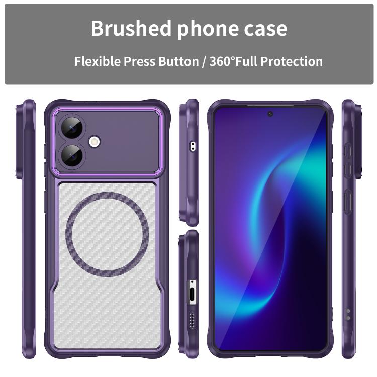 For Samsung Galaxy S26 Edge 5G Carbon Fiber Texture MagSafe Translucent Phone Case