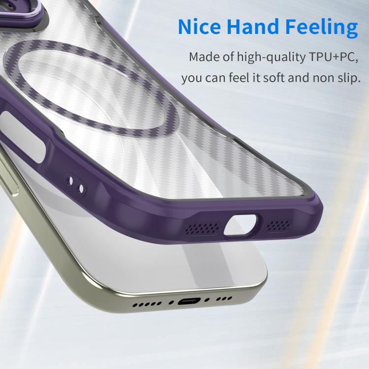 For Samsung Galaxy S26 Edge 5G Carbon Fiber Texture MagSafe Translucent Phone Case