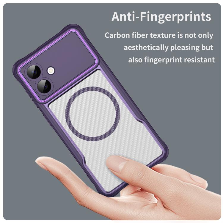 For Samsung Galaxy S26 Edge 5G Carbon Fiber Texture MagSafe Translucent Phone Case