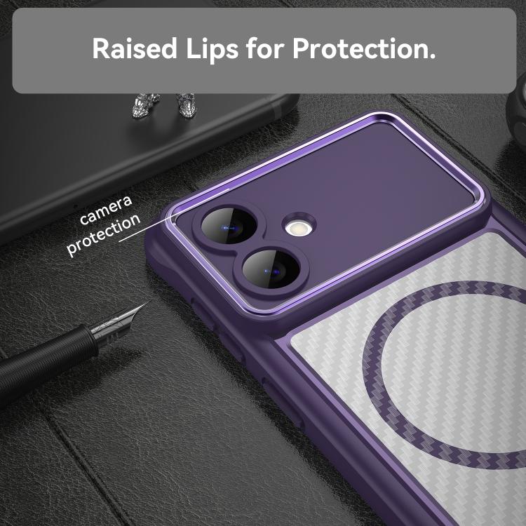 For Samsung Galaxy S26 Edge 5G Carbon Fiber Texture MagSafe Translucent Phone Case