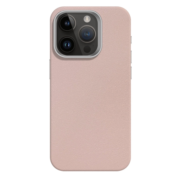 For iPhone 13 Pro Max Skin Feel Fine Leather Texture Metal Lens Frame MagSafe Phone Case
