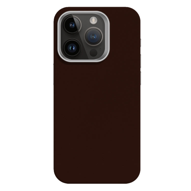 For iPhone 13 Pro Skin Feel Fine Leather Texture Metal Lens Frame MagSafe Phone Case