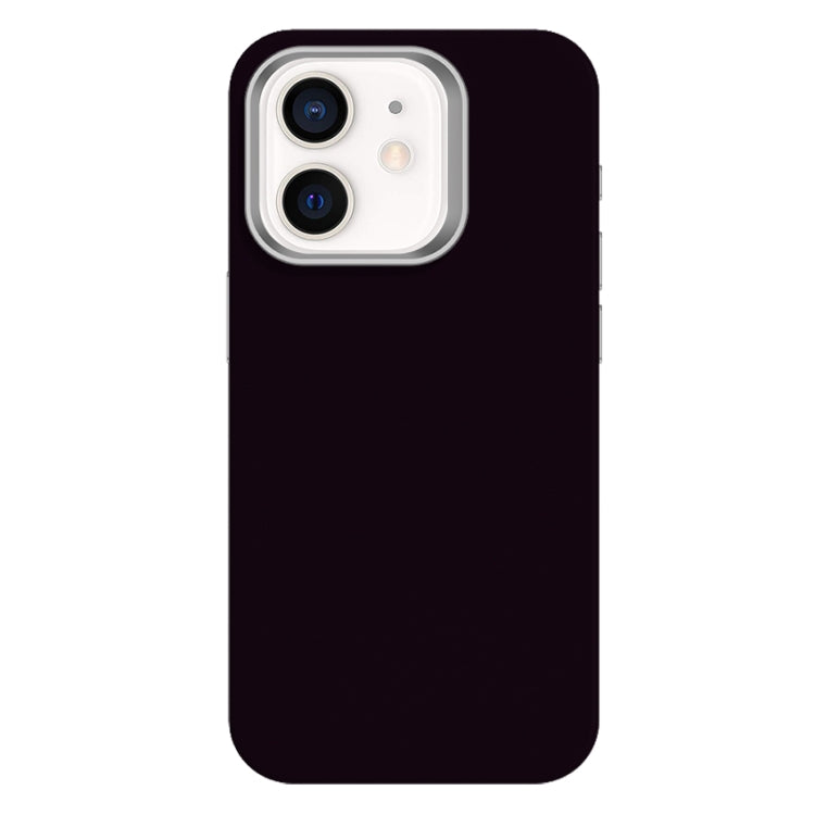 For iPhone 12 Skin Feel Fine Leather Texture Metal Lens Frame MagSafe Phone Case