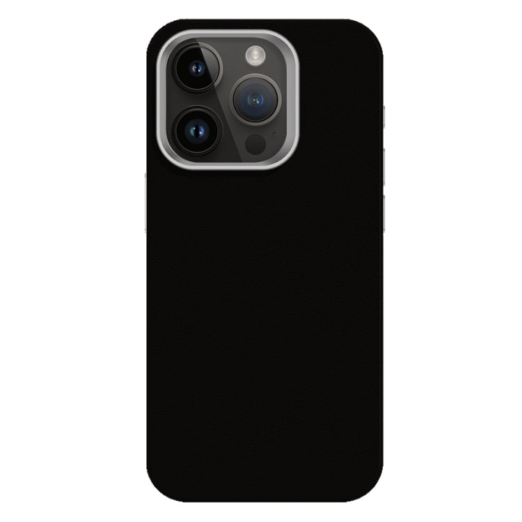 For iPhone 12 Pro Max Skin Feel Fine Leather Texture Metal Lens Frame MagSafe Phone Case