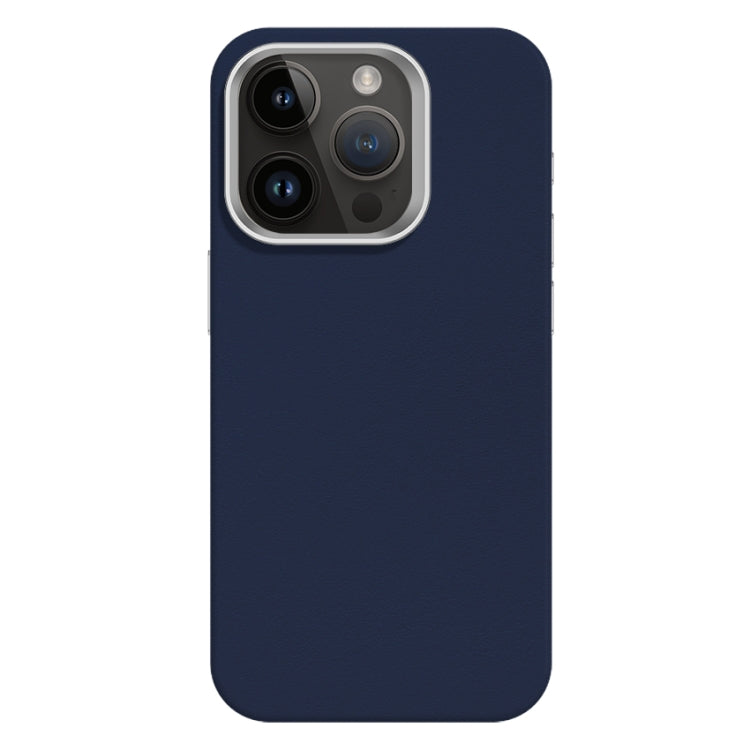 For iPhone 12 Pro Max Skin Feel Fine Leather Texture Metal Lens Frame MagSafe Phone Case