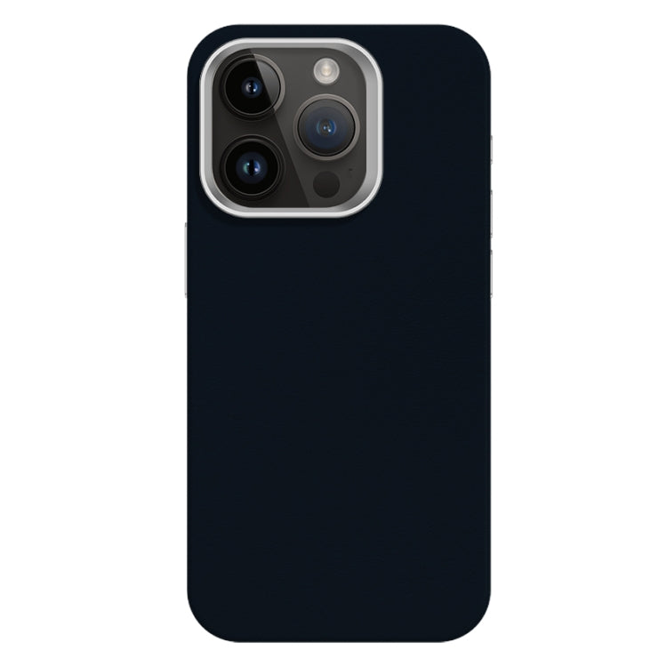 For iPhone 12 Pro Max Skin Feel Fine Leather Texture Metal Lens Frame MagSafe Phone Case