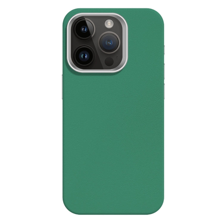 For iPhone 12 Pro Max Skin Feel Fine Leather Texture Metal Lens Frame MagSafe Phone Case