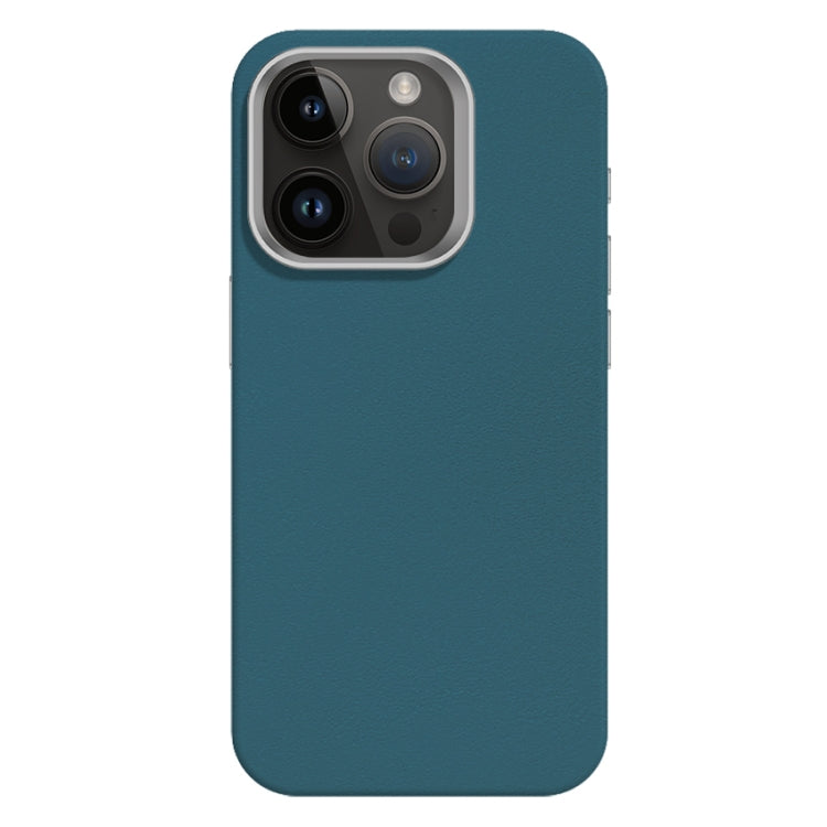 For iPhone 12 Pro Max Skin Feel Fine Leather Texture Metal Lens Frame MagSafe Phone Case