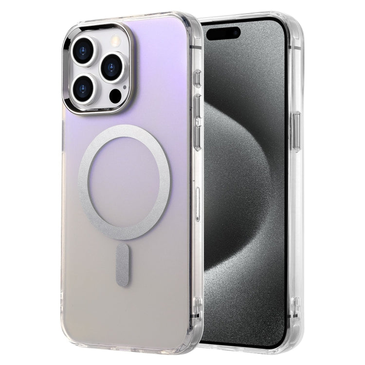 For iPhone 15 Pro Silver Sand Series MagSafe IMD Phone Case