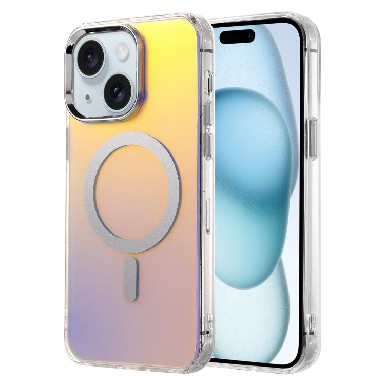 For iPhone 15 Silver Sand Series MagSafe IMD Phone Case