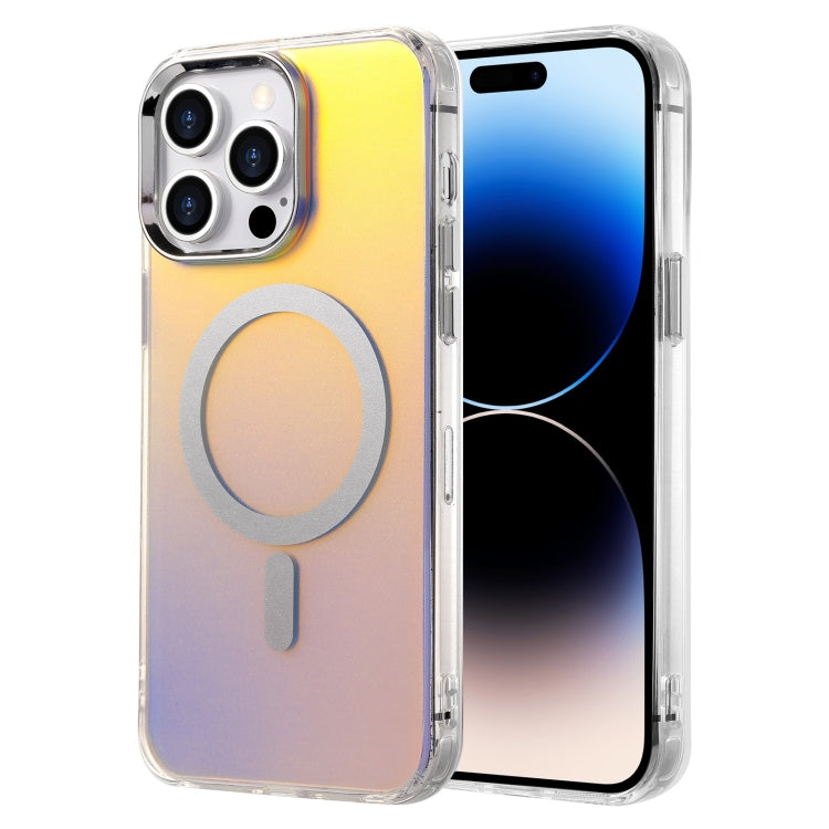 For iPhone 14 Pro Max Silver Sand Series MagSafe IMD Phone Case