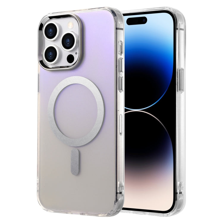 For iPhone 14 Pro Max Silver Sand Series MagSafe IMD Phone Case