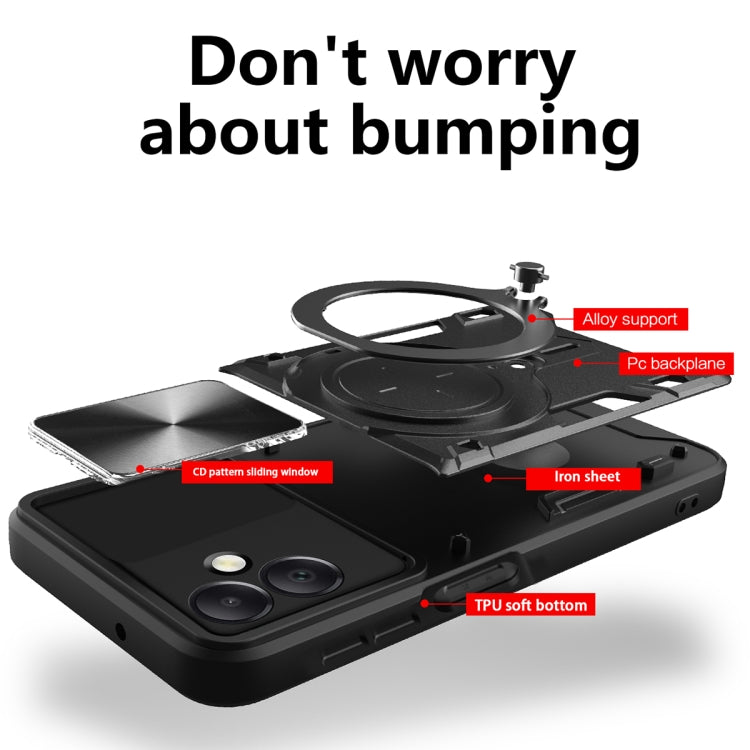 For Samsung Galaxy A06 4G CD Texture Sliding Camshield Magnetic Holder Phone Case