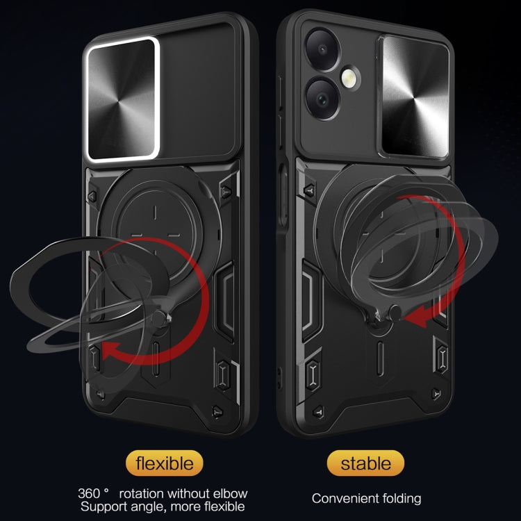 For Samsung Galaxy A06 4G CD Texture Sliding Camshield Magnetic Holder Phone Case
