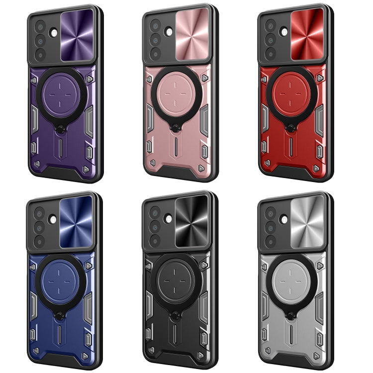 For Samsung Galaxy A26 5G CD Texture Sliding Camshield Magnetic Holder Phone Case