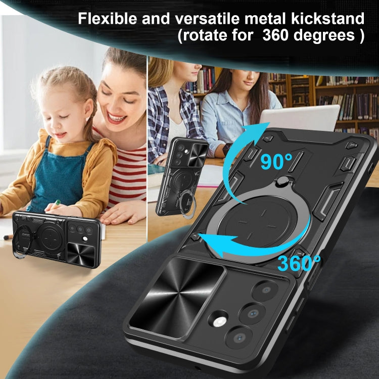 For Samsung Galaxy A26 5G CD Texture Sliding Camshield Magnetic Holder Phone Case