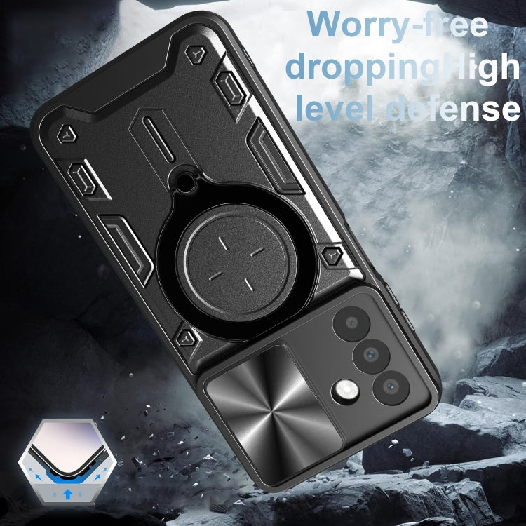 For Samsung Galaxy A26 5G CD Texture Sliding Camshield Magnetic Holder Phone Case