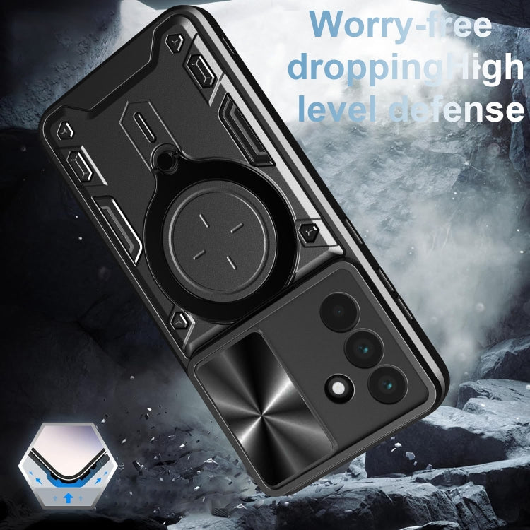 For Samsung Galaxy A56 5G CD Texture Sliding Camshield Magnetic Holder Phone Case
