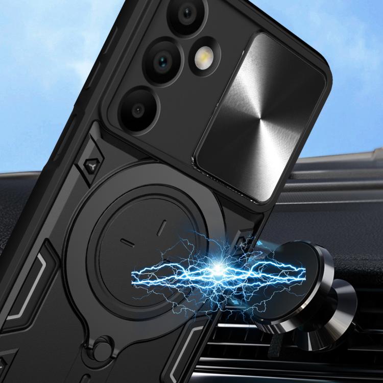 For Samsung Galaxy A16 5G CD Texture Sliding Camshield Magnetic Holder Phone Case
