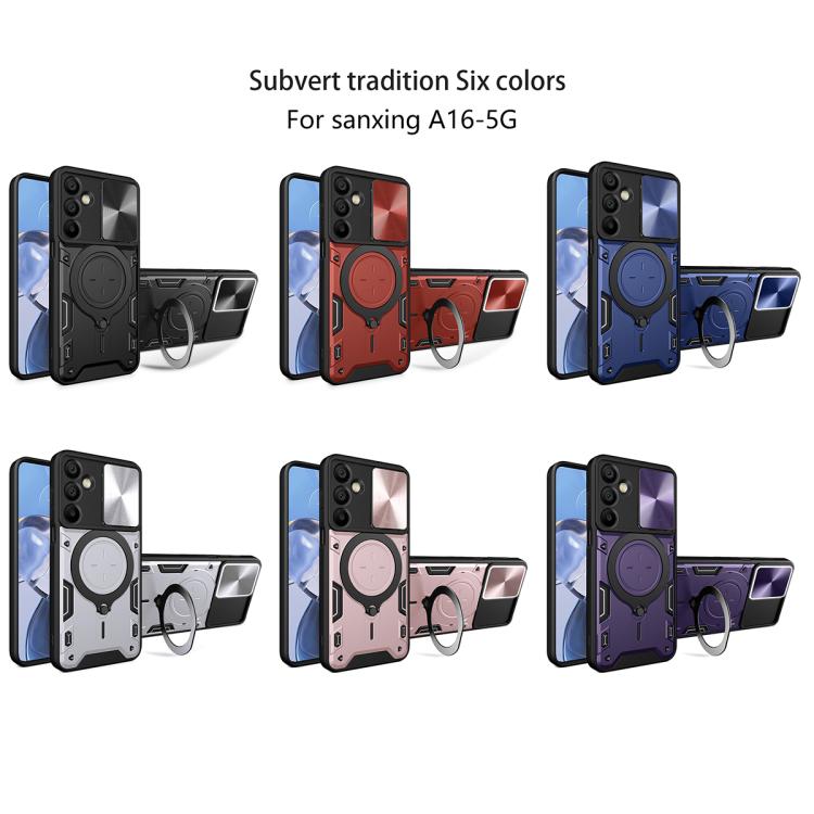 For Samsung Galaxy A16 5G CD Texture Sliding Camshield Magnetic Holder Phone Case
